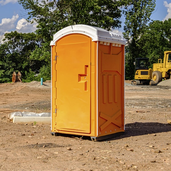 how often are the portable toilets cleaned and serviced during a rental period in Blue OK